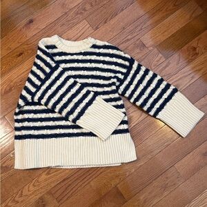 Madewell Navy and Cream Striped Sweater